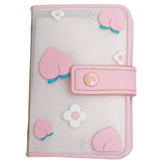 light pink peach card case binder